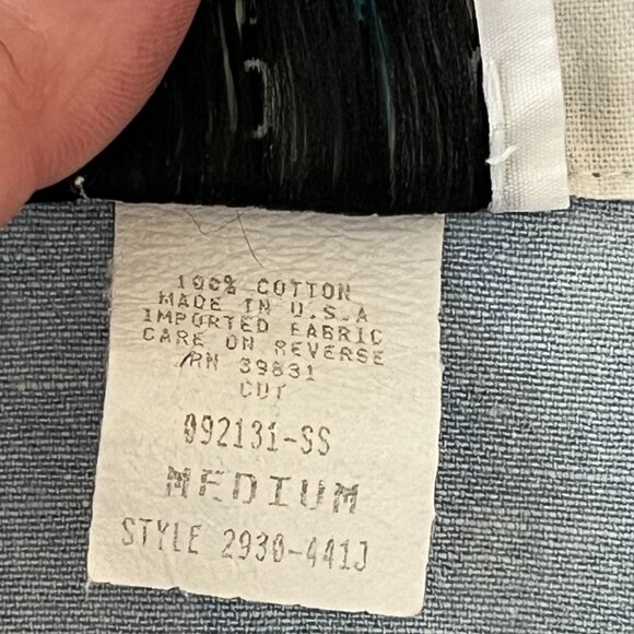 Vintage White YOU Babes Cropped Patchwork Button Front Shirt Medium USA Made - Picture 9 of 10